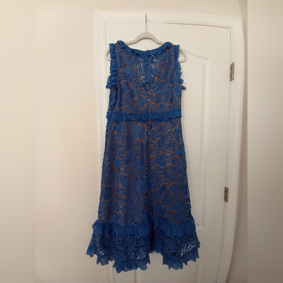 NWT Michael Kors blue lace midi dress size L - Picture 6 of 8